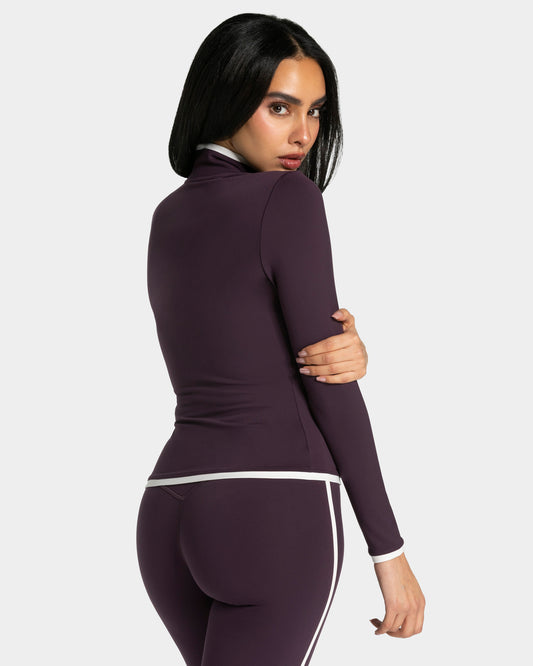 Veste de sport zippée sculptante Soft « Blackberry »