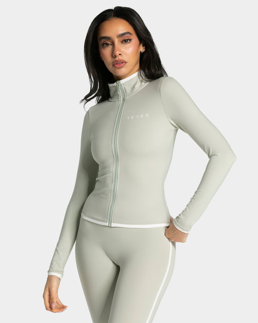 Veste de sport zippée sculptante Soft « Pistache »