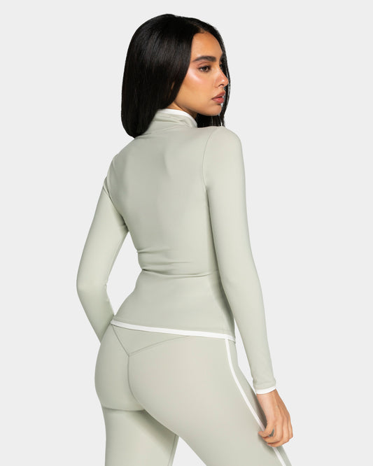 Veste de sport zippée sculptante Soft « Pistache »