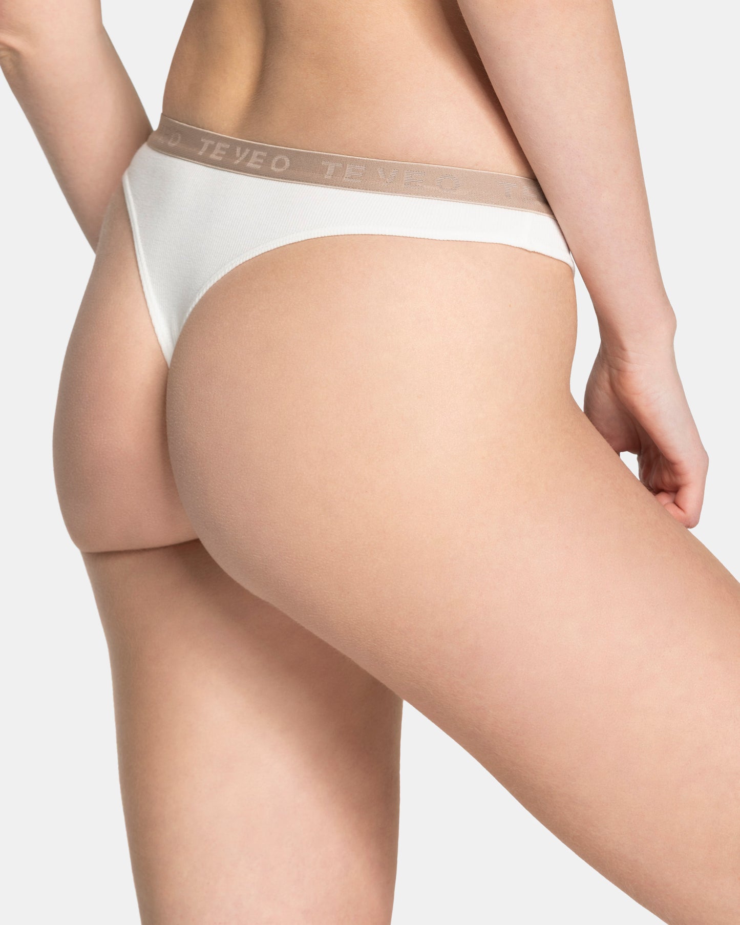 Soft Ribbed Thong ‘Off-White’