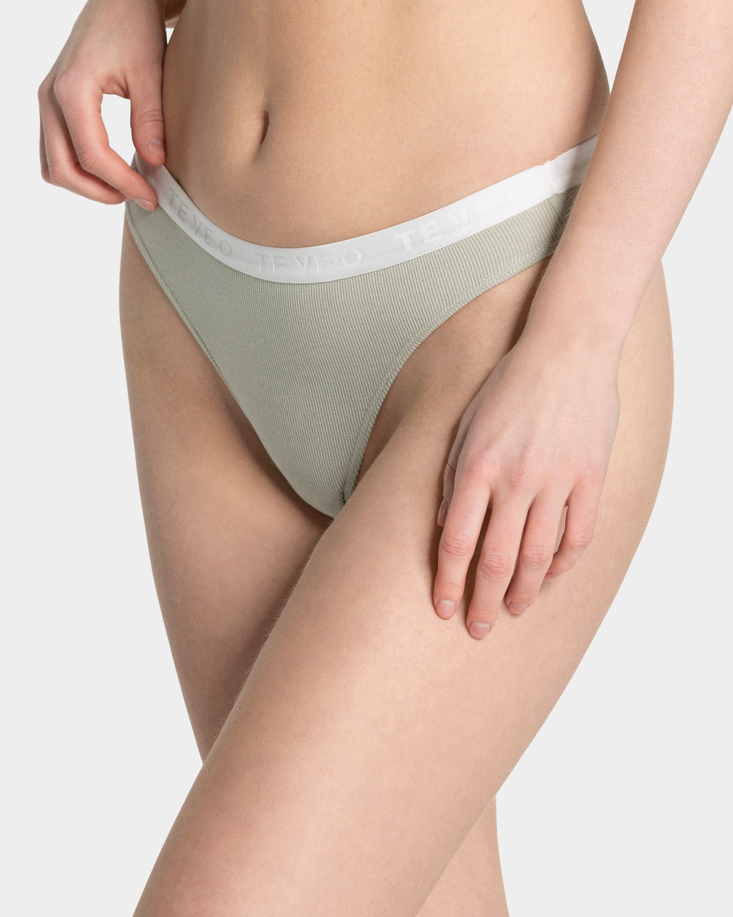 Soft Ribbed Thong ‘Pistachio’