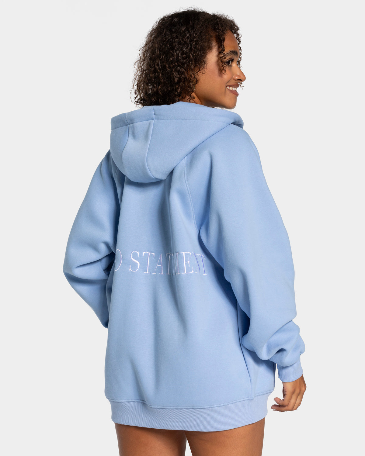 Statement Oversized Full Zip Hoodie 'Blue'
