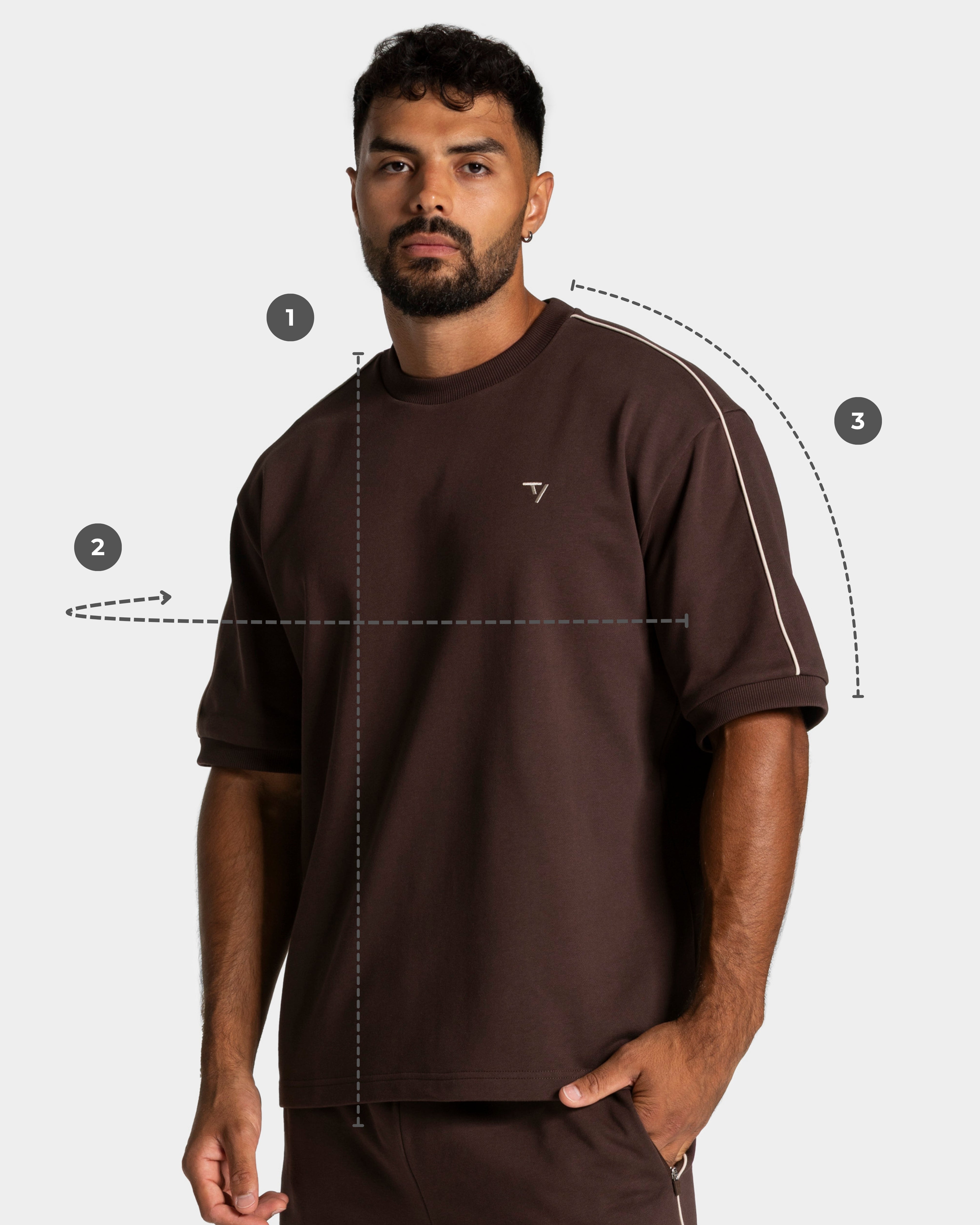Contrastline Oversized T-Shirt 'White'