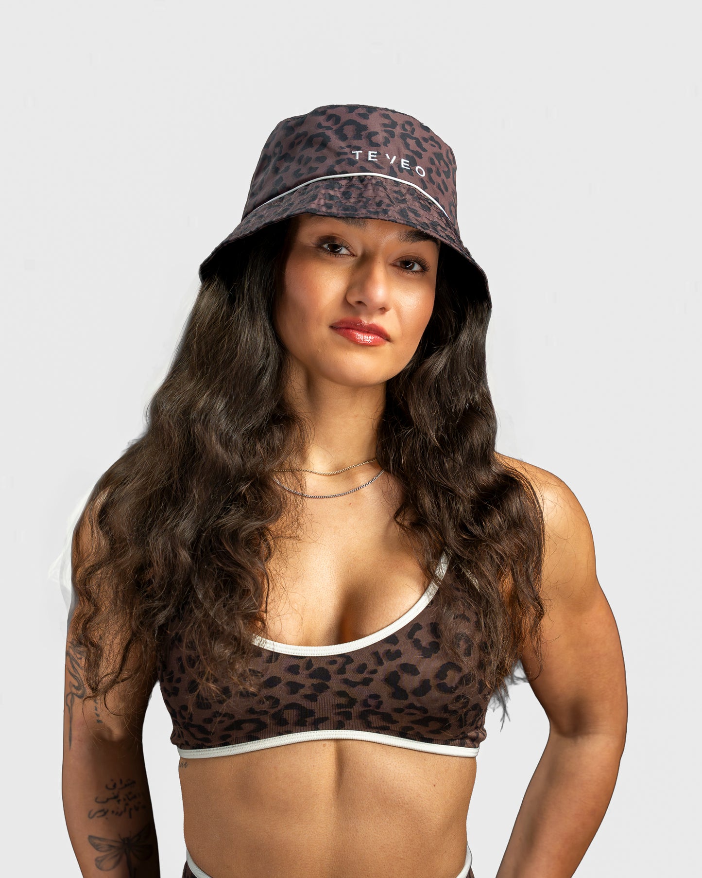 Kapelusz typu bucket hat Contrastline „Panterka – espresso”