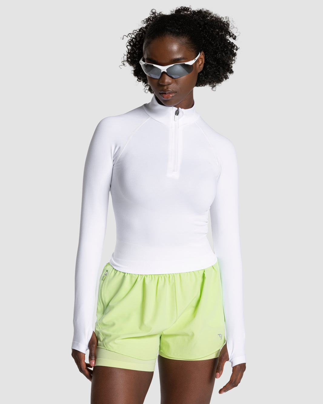 Half zip END Running « blanc »