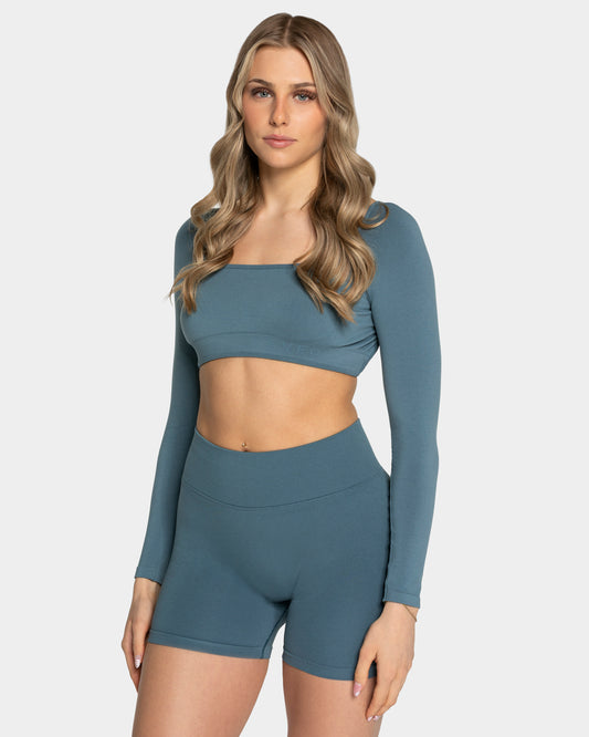 Koszulka z długim rękawem Femme Backless „Teal”