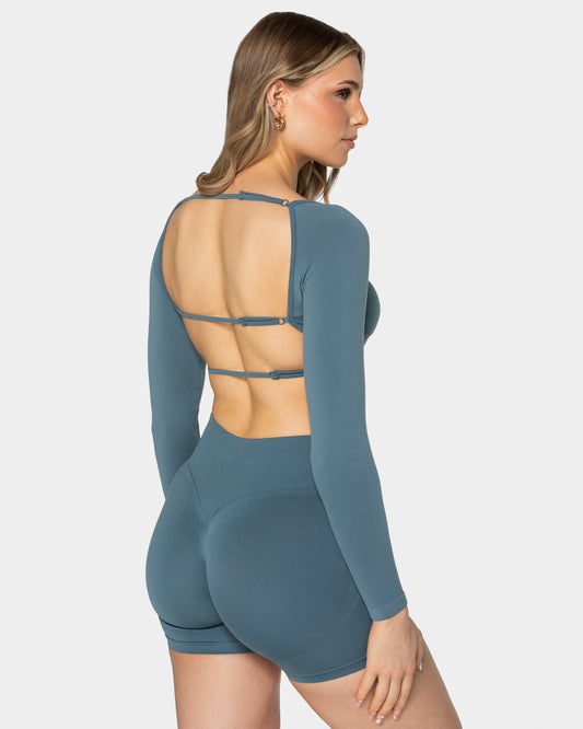 Koszulka z długim rękawem Femme Backless „Teal”