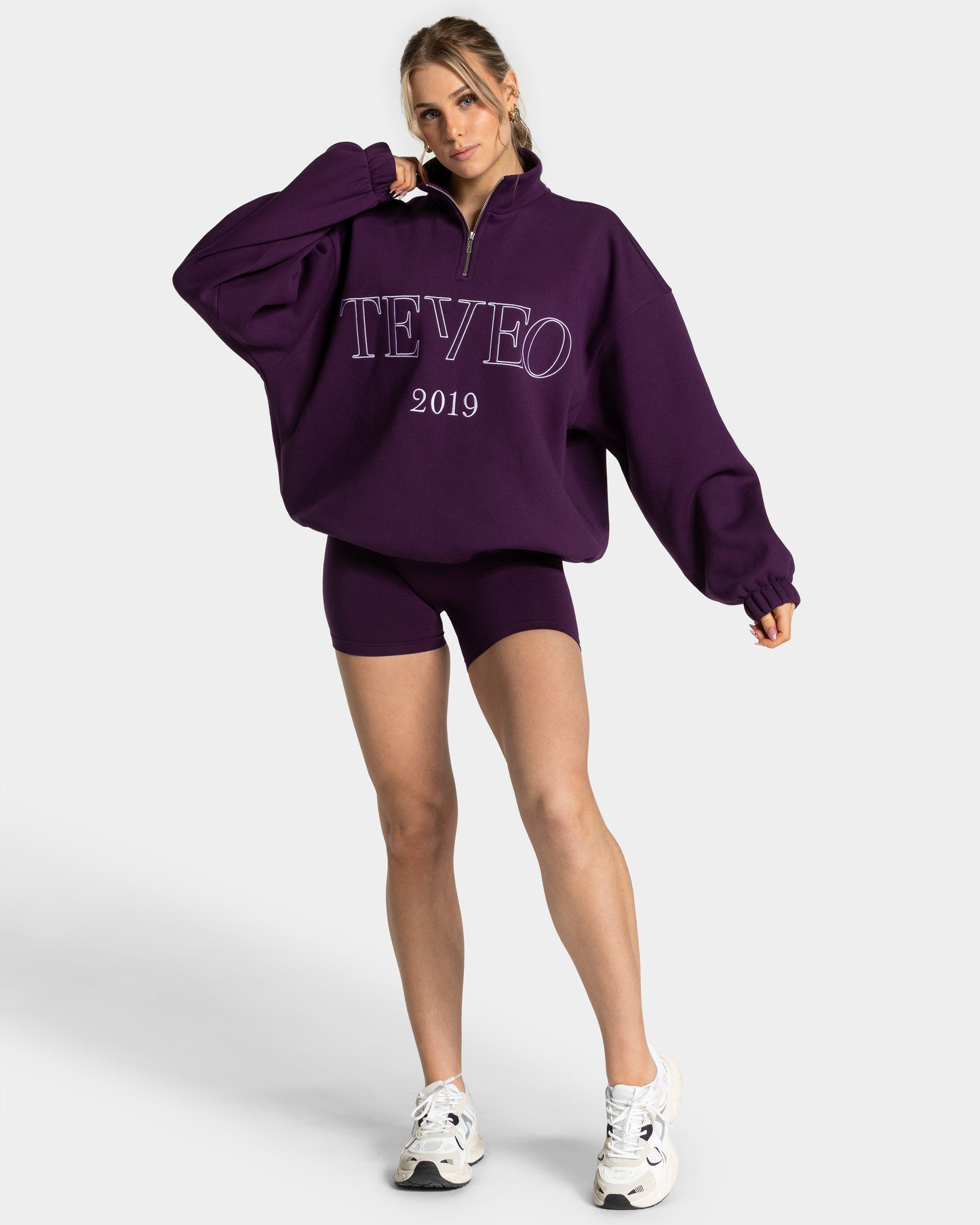 Felpa Femme Half Zip “Melanzana”