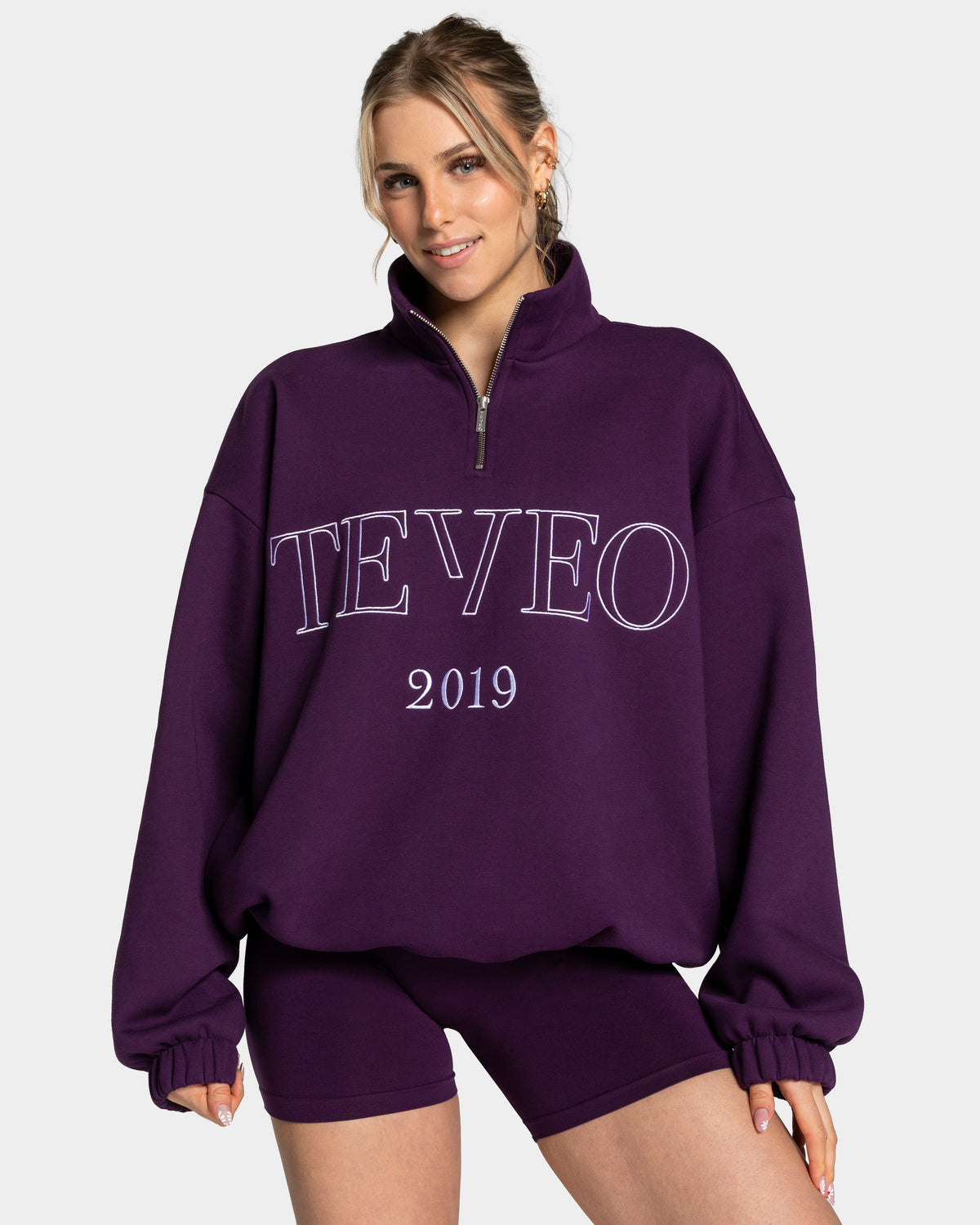 Femme Half Zip Sweater ‘Aubergine’