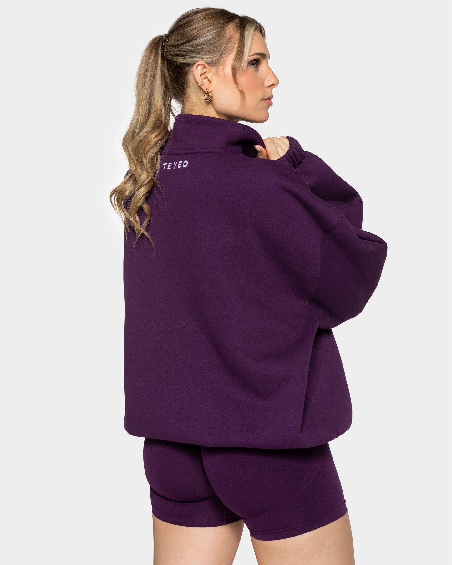 Felpa Femme Half Zip “Melanzana”