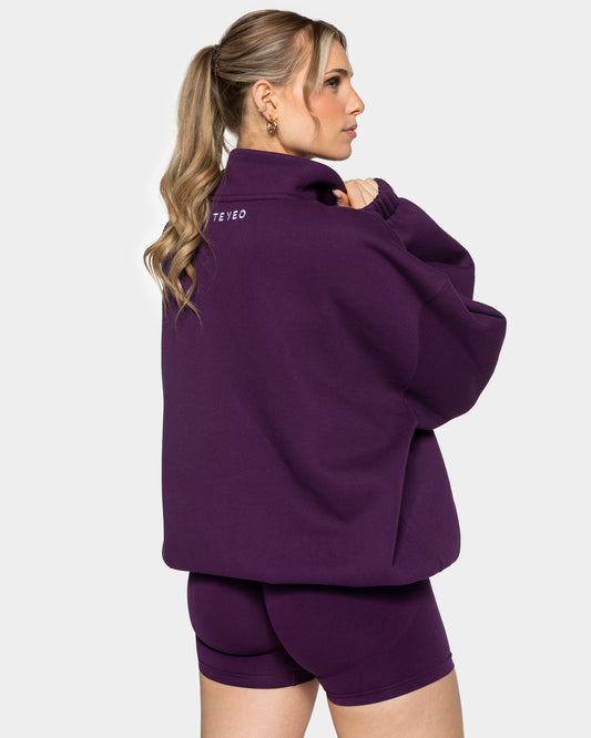 Felpa Femme Half Zip “Melanzana”