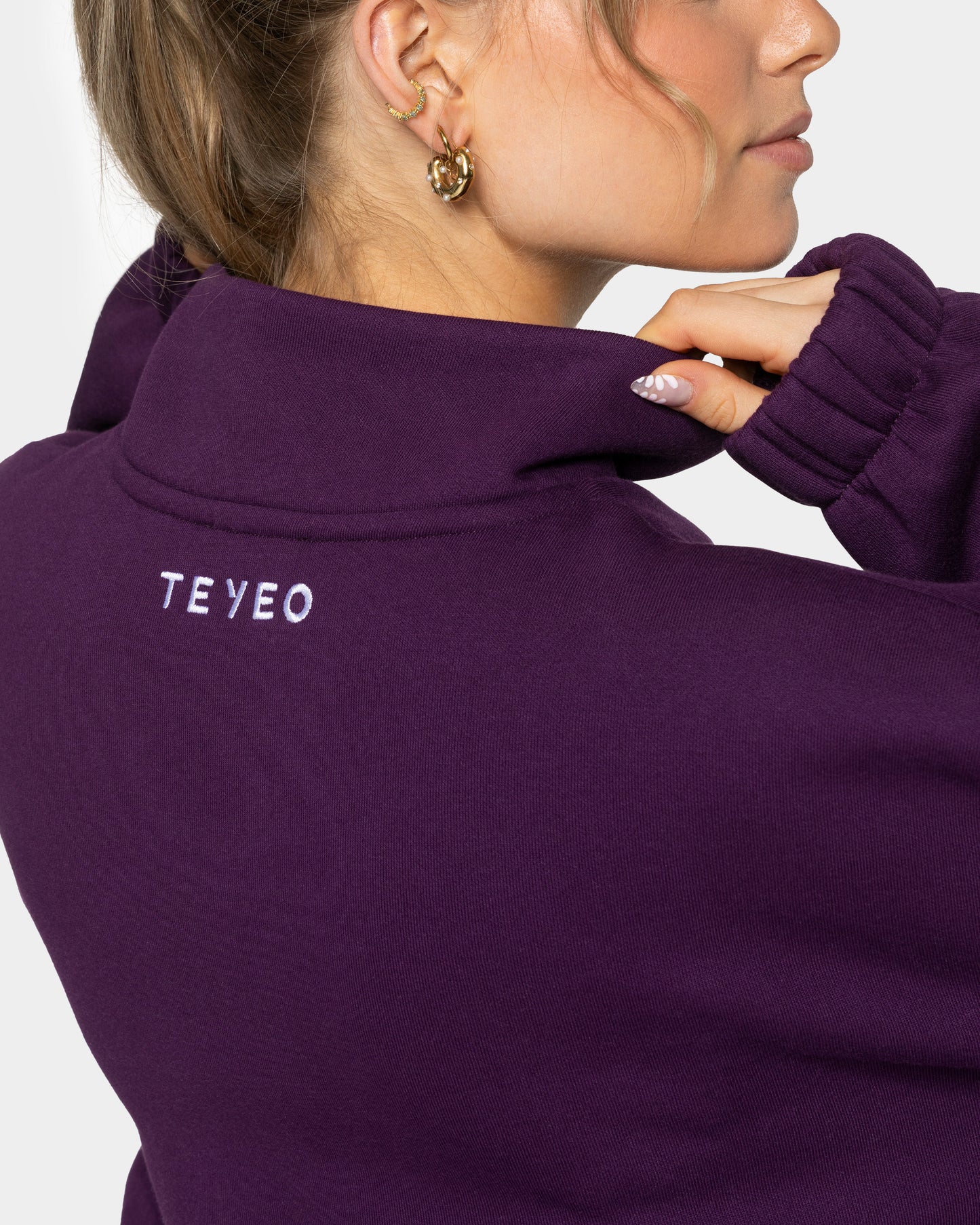 Felpa Femme Half Zip “Melanzana”