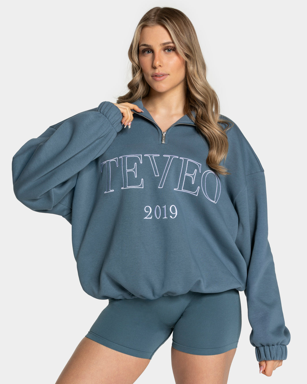 Felpa Femme Half Zip “Teal”