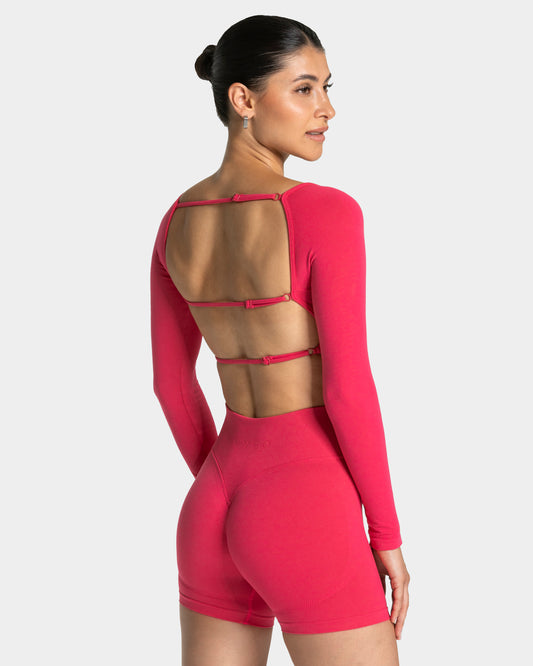 Maglia a manica lunga Femme Backless “Lampone”