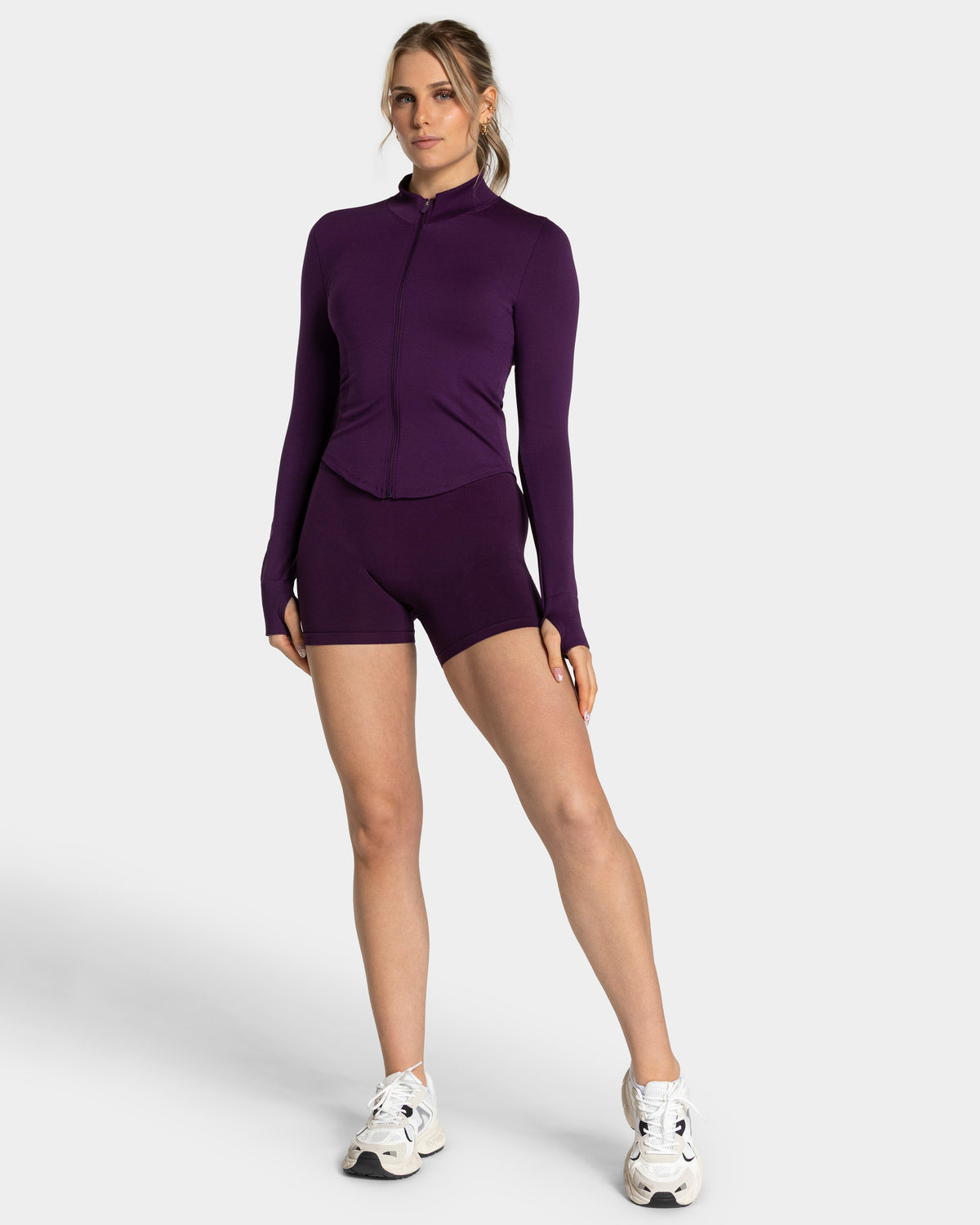Femme Shaping Zip Jacket ‘Aubergine’