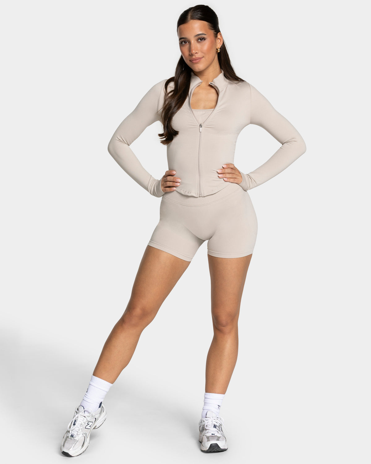 Giacca con zip Femme Shaping “Cream”