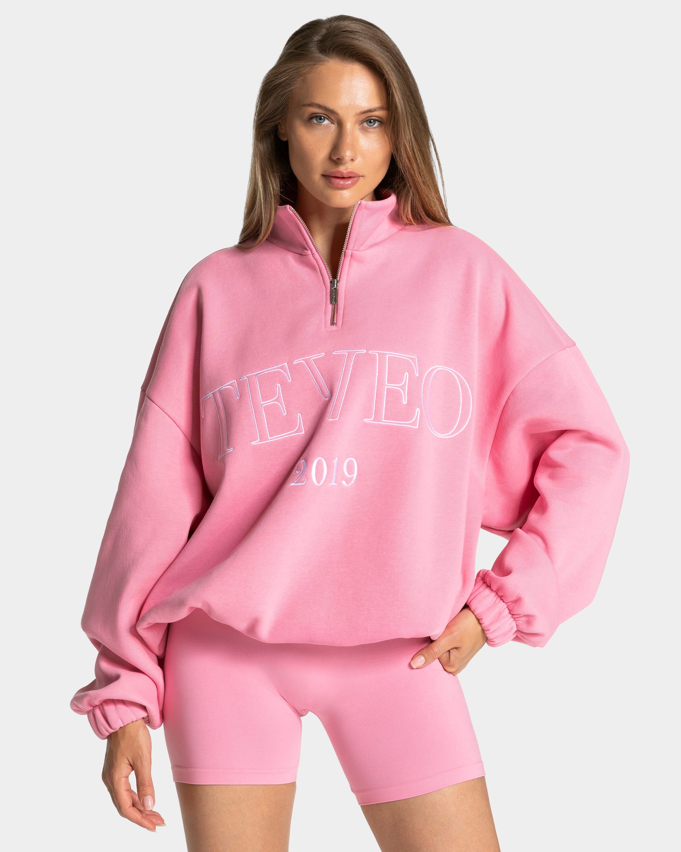 Femme Half Zip Sweater 'Pink'