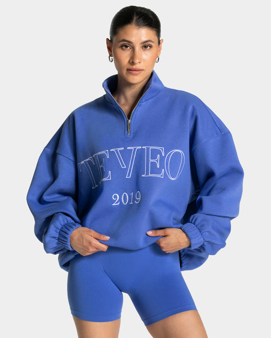 Bluza Femme z krótkim zamkiem „Błękit królewski”
