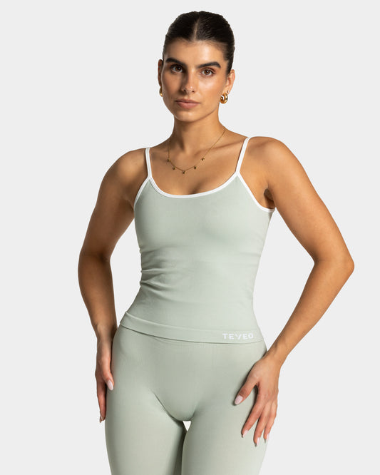 Top Cami Contrastline "Pistacchio"