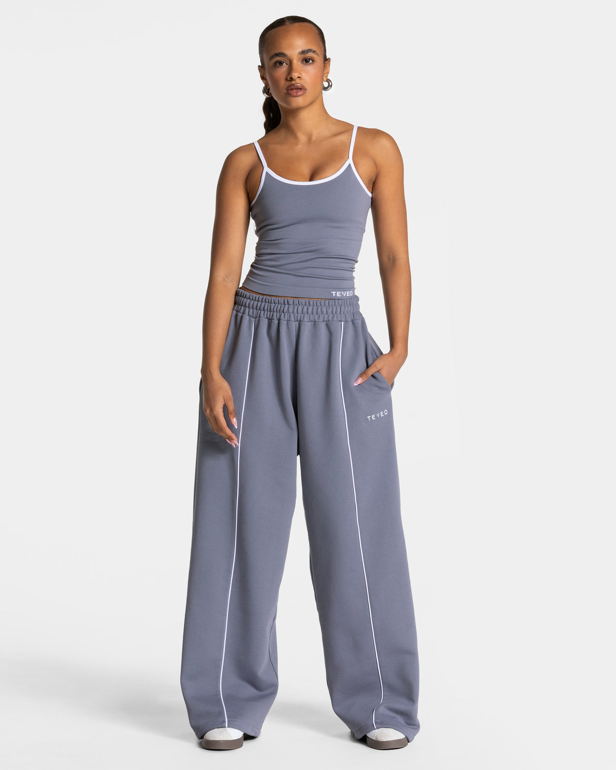 Top Cami Contrastline "Grigio ghiaccio"