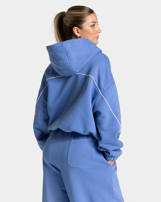 Contrastline Hooded Sweater ‘Azure’