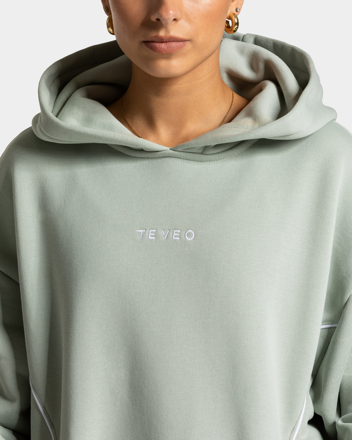 Contrastline Hooded Sweater ‘Pistachio’