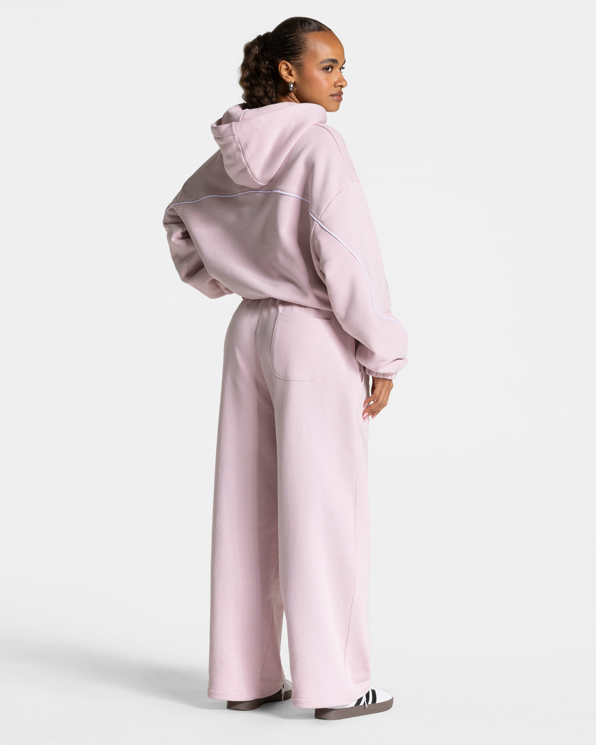 Contrastline Hooded Sweater ‘Pink’