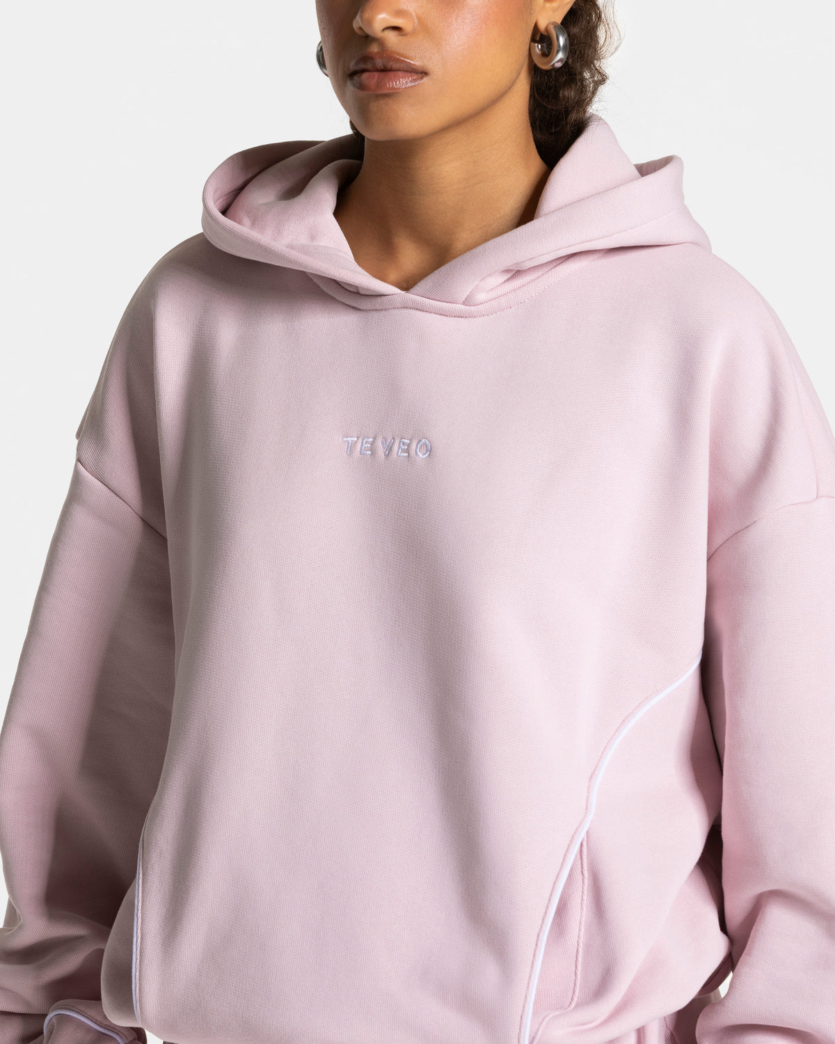 Contrastline Hooded Sweater ‘Pink’