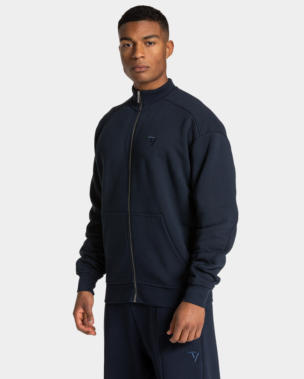 Contrastline Zip Sweater ‘Midnight’