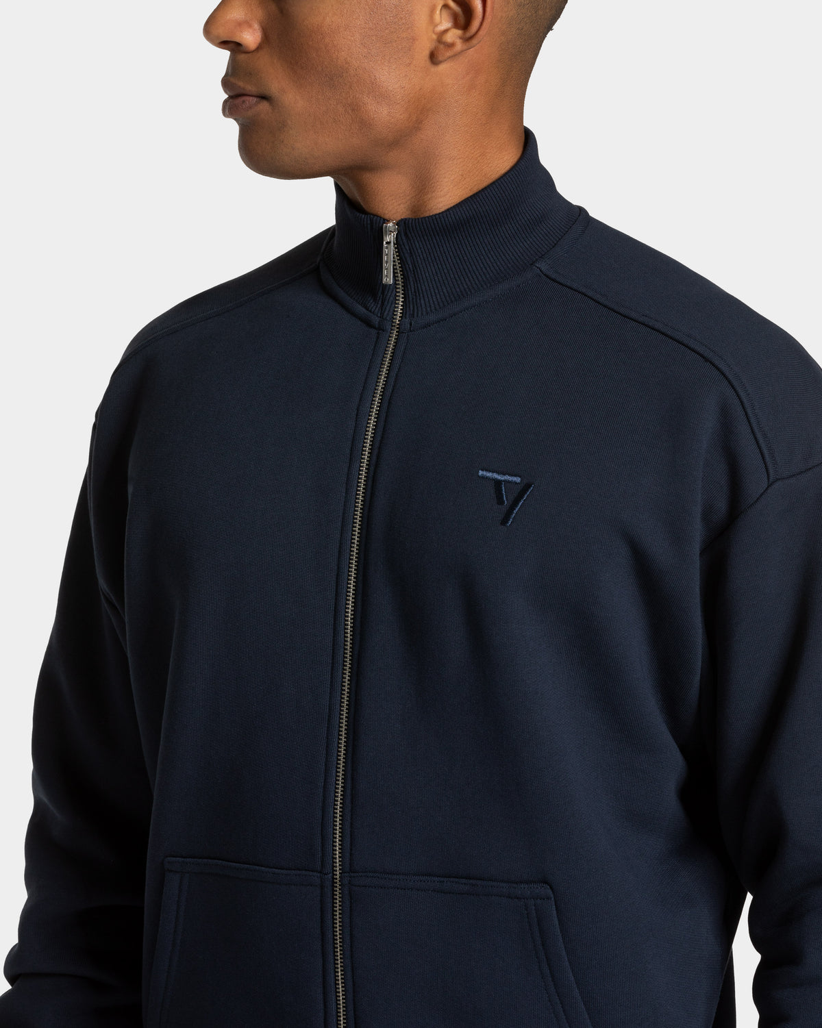 Contrastline Zip Sweater ‘Midnight’