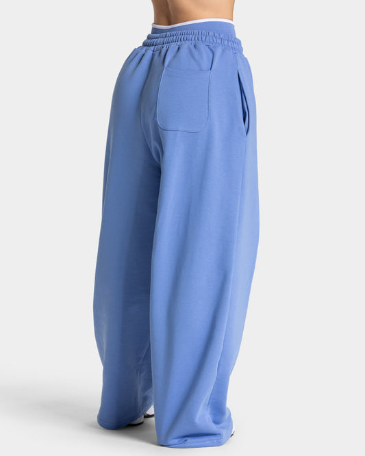 Contrastline Wide Leg Joggers ‘Azure’