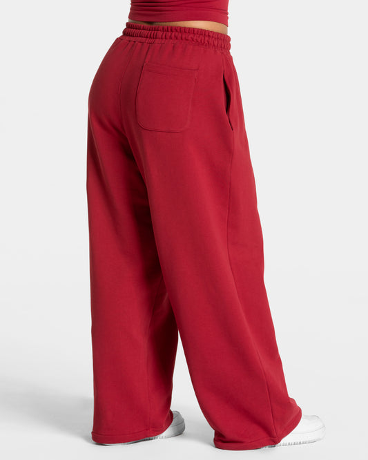 Contrastline Wide Leg Joggers ‘Cherry’