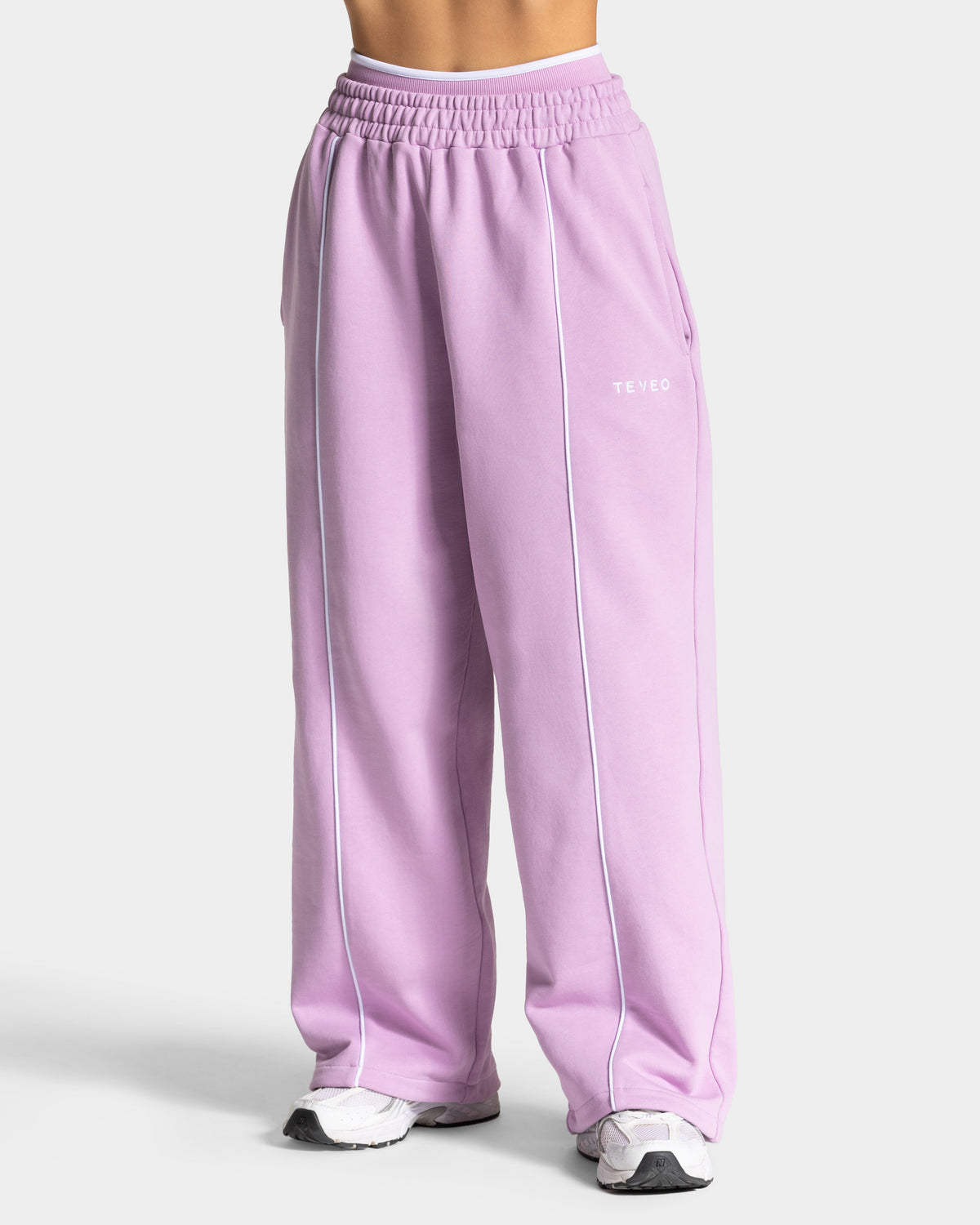 Contrastline Wide Leg Joggers ‘Orchid’