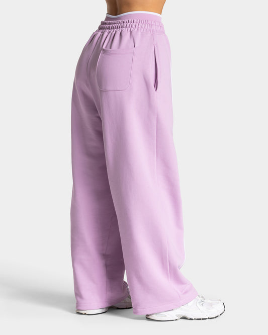 Contrastline Wide Leg Joggers ‘Orchid’