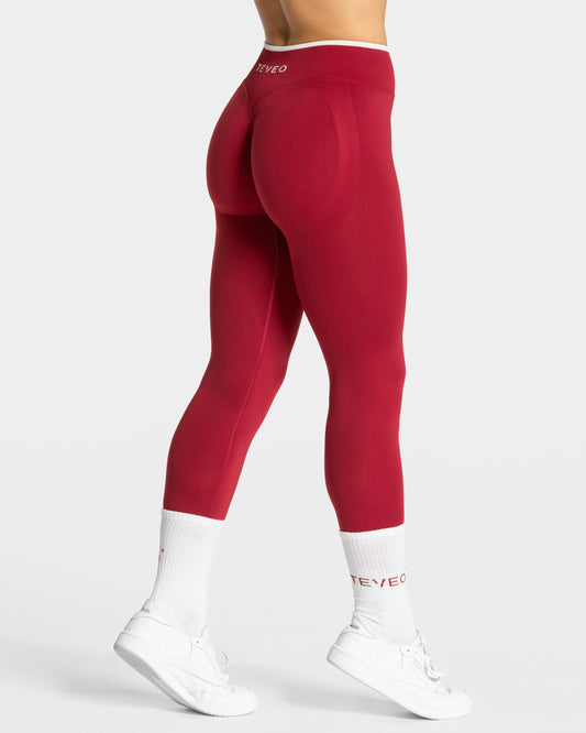 Contrastline Sculpt Scrunch Leggings ‘Cherry’
