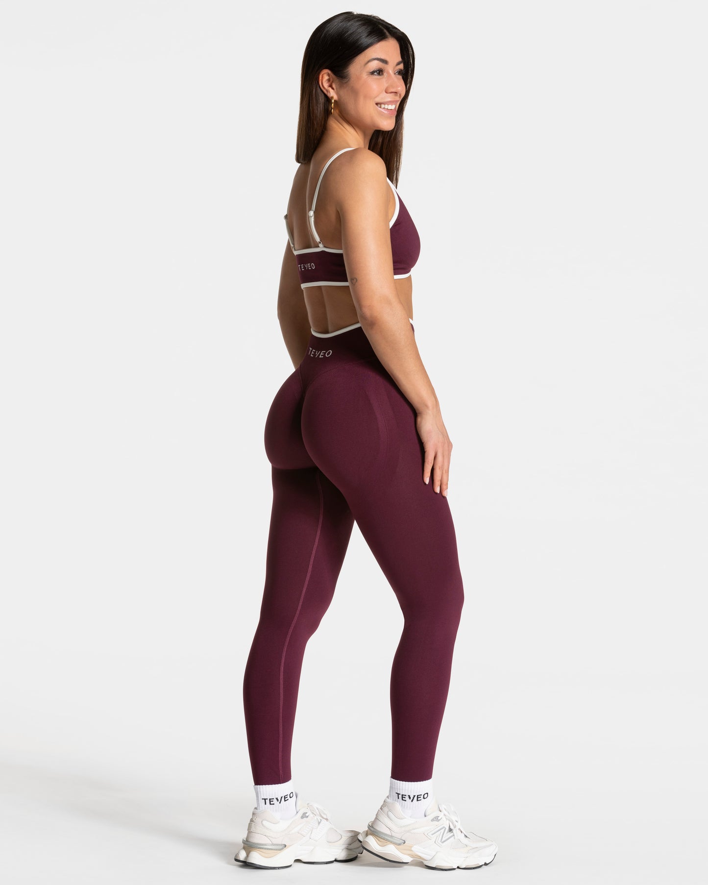Contrastline Sculpt Scrunch Leggings ‘Plum’
