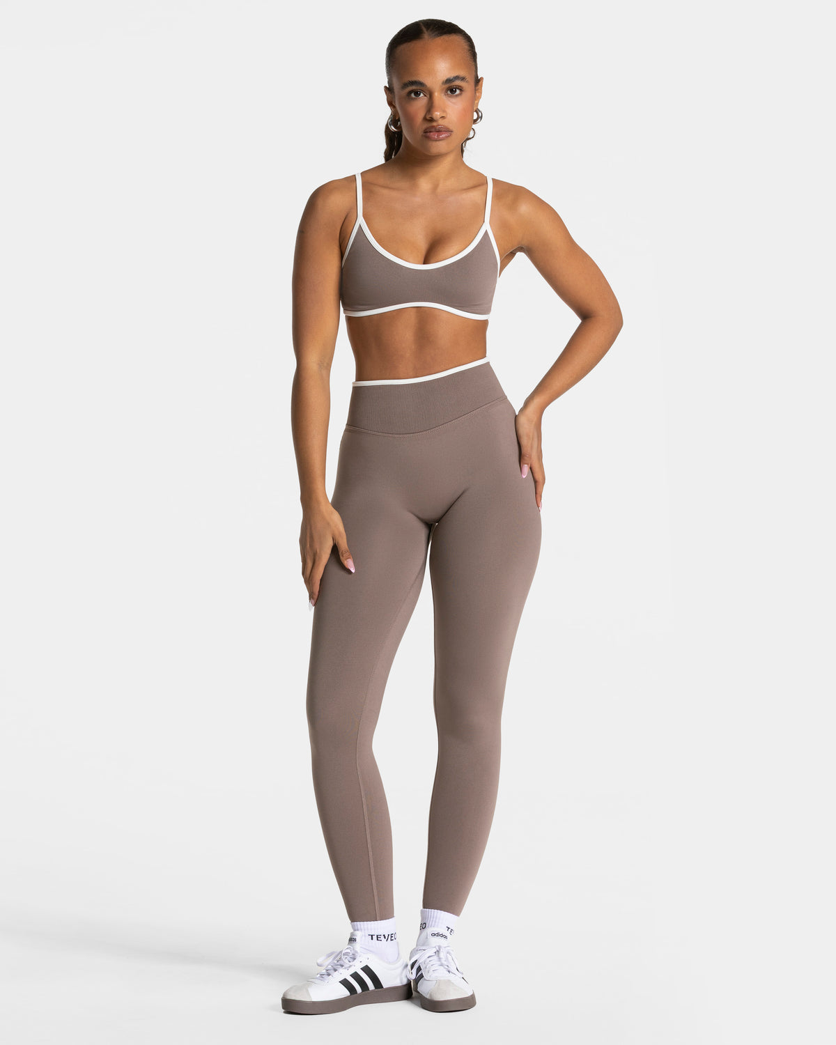 Contrastline Sculpt Scrunch Leggings ‘Mocha’