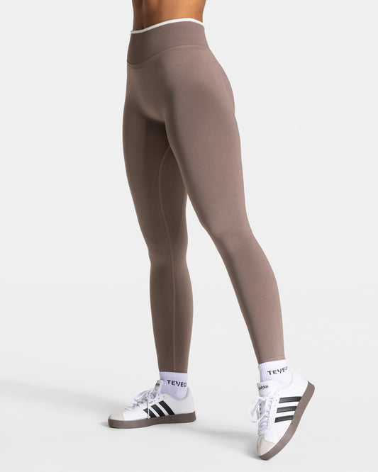 Contrastline Sculpt Scrunch Leggings ‘Mocha’