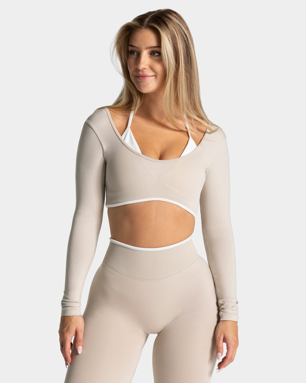 Contrastline Longsleeve ‘Cream’