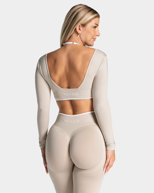 Maglia manica lunga Contrastline "Crema"