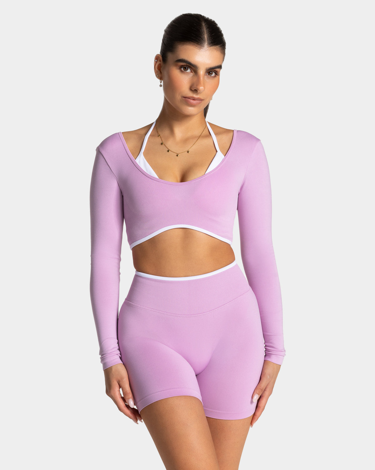 Maglia manica lunga Contrastline "Orchid"