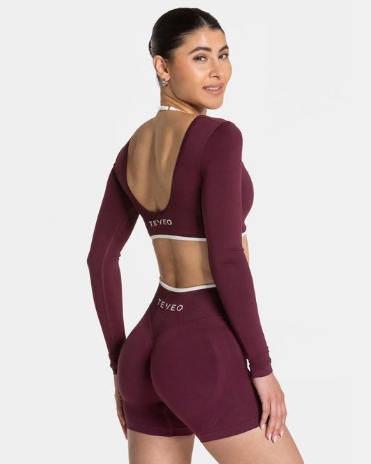 Camiseta de manga larga Contrastline «ciruela»