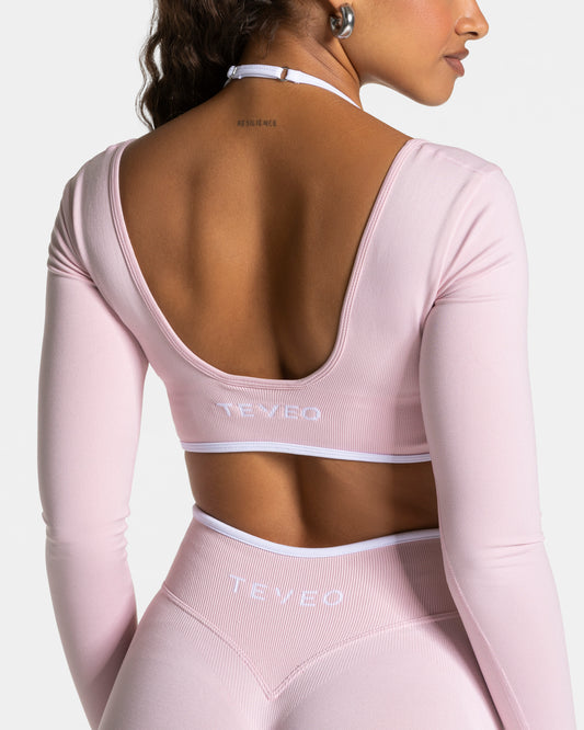 Camiseta de manga larga Contrastline «rosado»