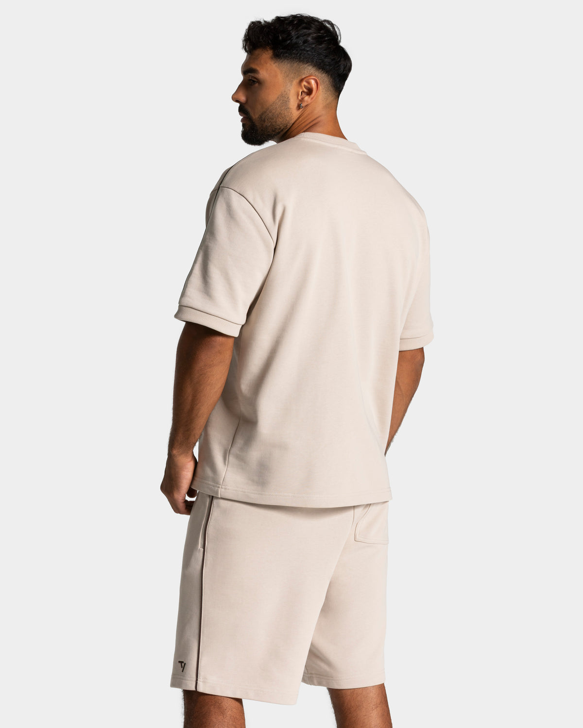 T-shirt Contrastline Oversized „Cream”