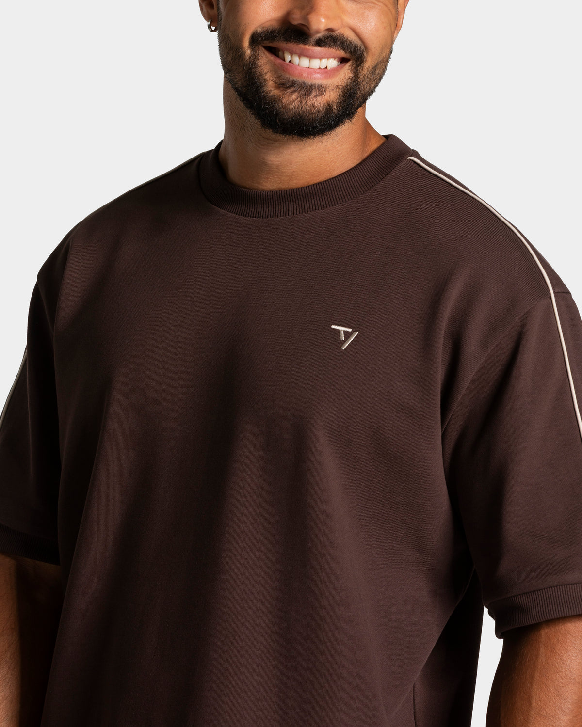 T-shirt oversize Contrastline "Espresso"