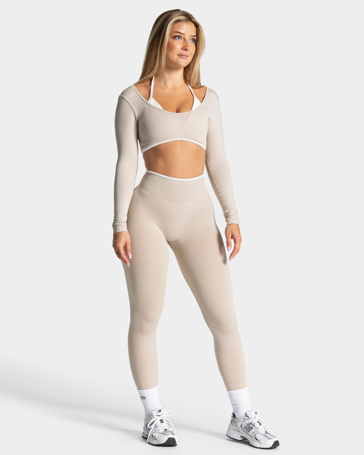 Contrastline Sculpt Scrunch Leggings ‘Cream’