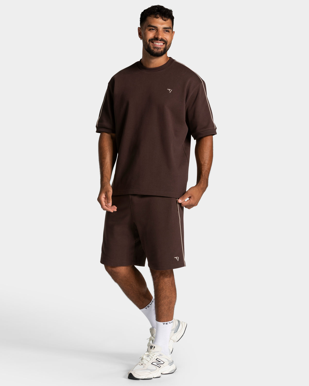 T-shirt oversize Contrastline "Espresso"