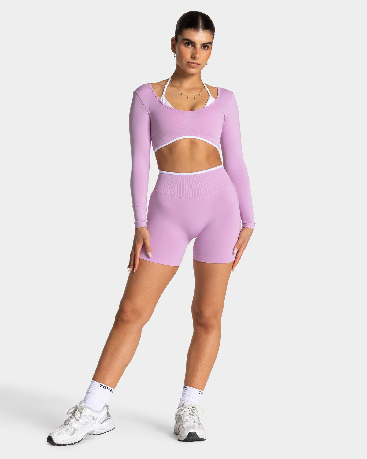 Maglia manica lunga Contrastline "Orchid"