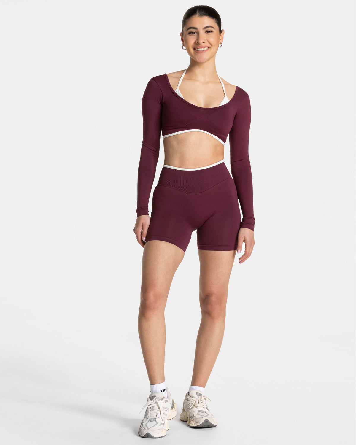 Contrastline Sculpt Scrunch Shorts ‘Plum’
