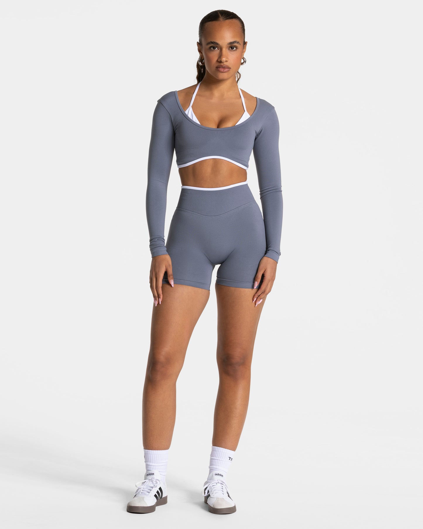 Maglia manica lunga Contrastline "Grigio ghiaccio"